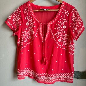 American Eagle embroidered blouse